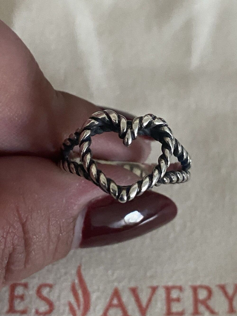 James Avery Retired 60th Anniversary Rope Heart Ring Size 6